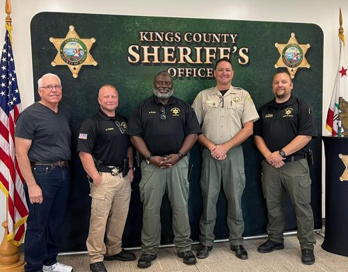 Retired Commander Lee Reynolds, Sgt. Nate Ferrier, Retired Deputy Darris Ellis, Sheriff Robinson and Sgt. Andrew Mazza.